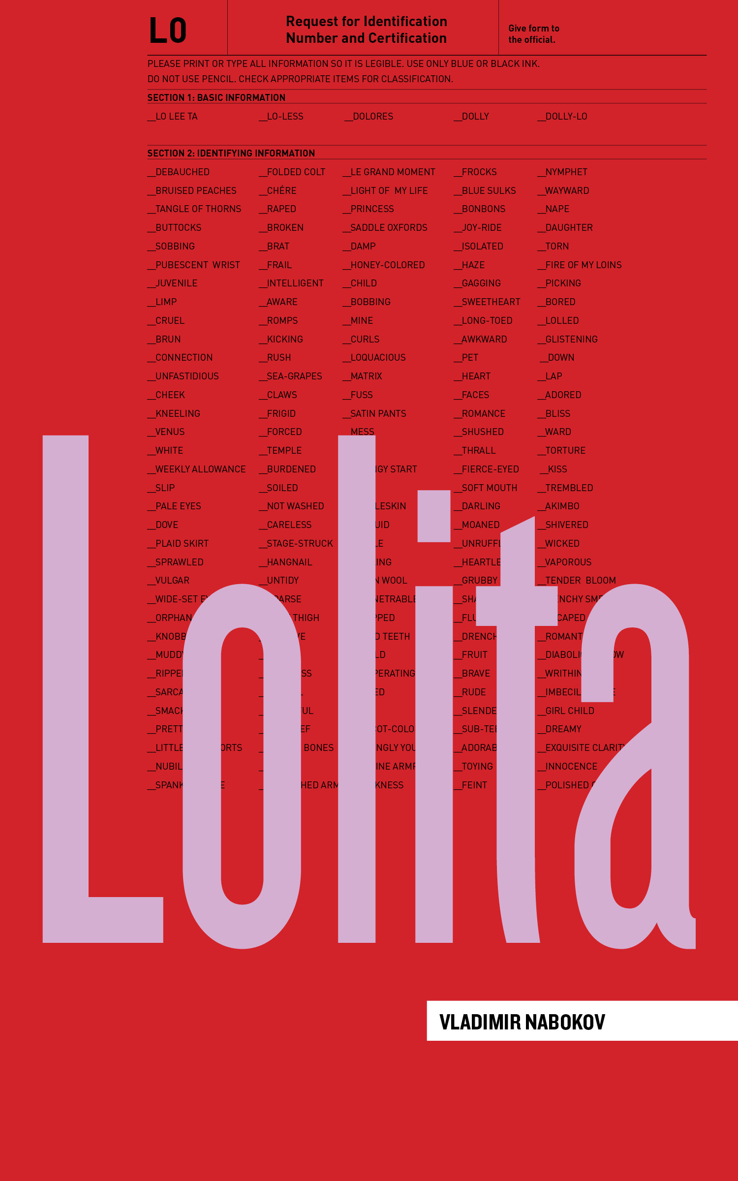Poster with large Lolita text