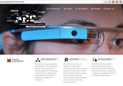 woman with google glass on