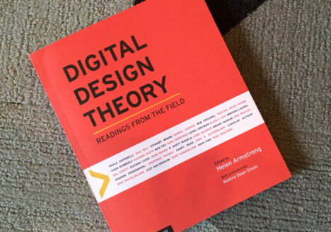 Red cover with black type of Digital Design Theory book