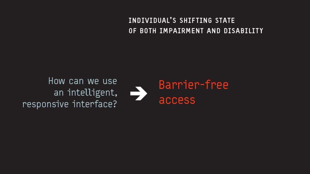 How can we use an intelligent responsive interface to create barrier -free access?