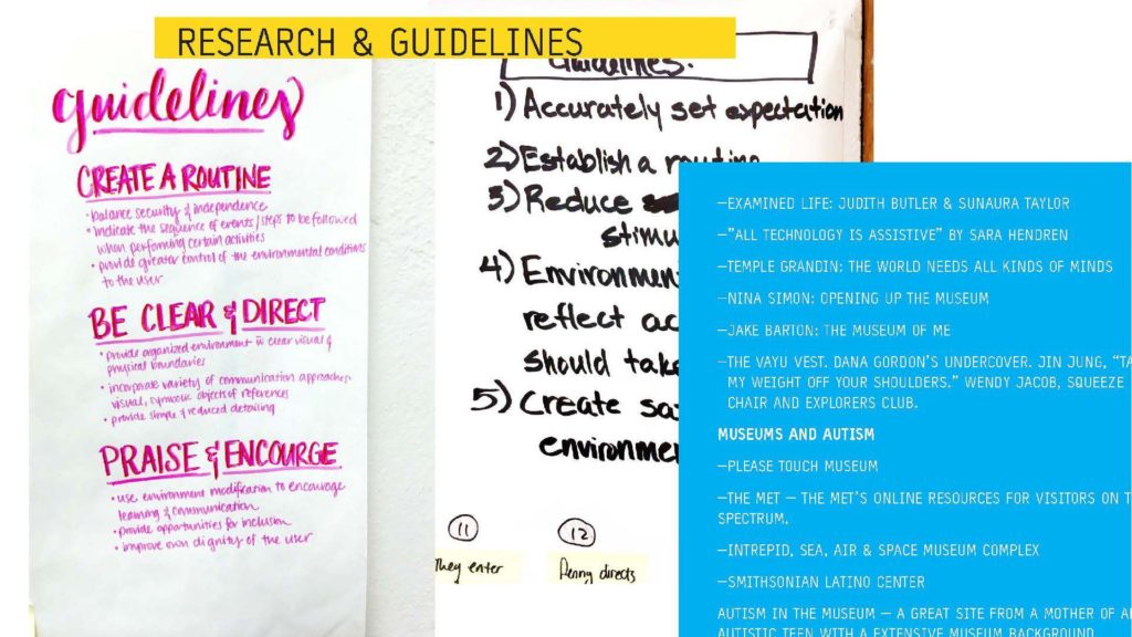 Organized research and established guidelines for the user experience