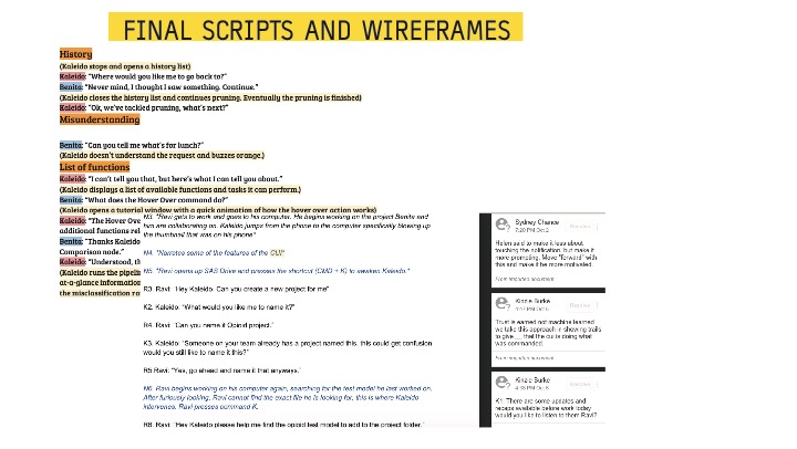 Wrote scripts and wireframed interaction