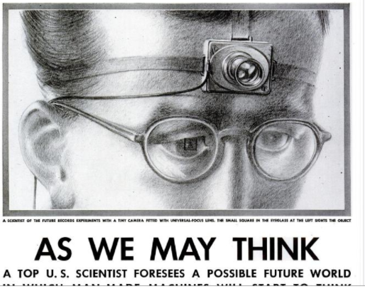Cyclops camera. Small camera attached the forehead of a mail scientist