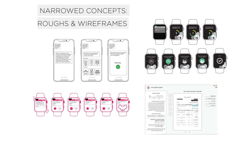 Created roughs and wireframes